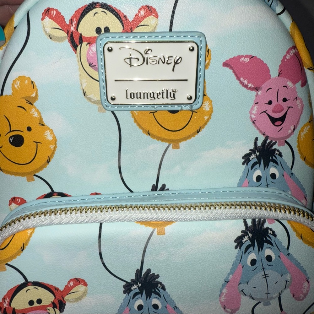 Loungefly Disney mini Backpack - Light Blue with Winnie the Pooh Characters - Picture 2 of 6